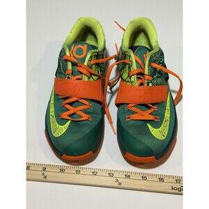 Nike Air KD 7 WEATHERMAN Green/Orange 669942-303 Size 6Y Lace Up Sneakers